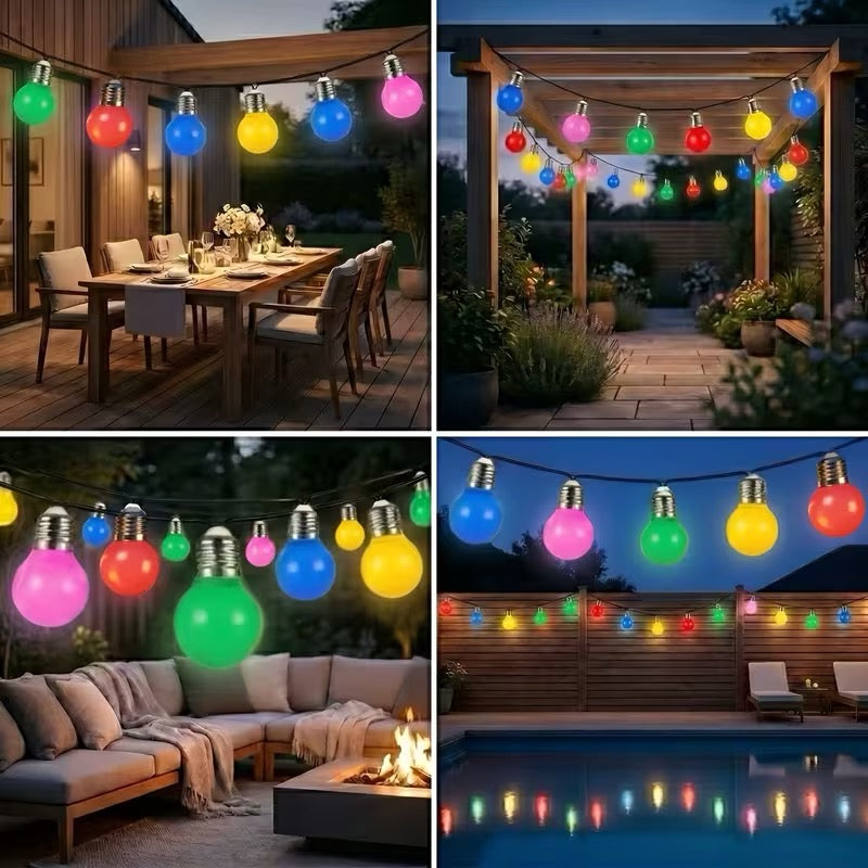 🌴 Guirlande lumineuse solaire multicolore 6,50 m – 30 LED – IP44 – 8 modes d'éclairage