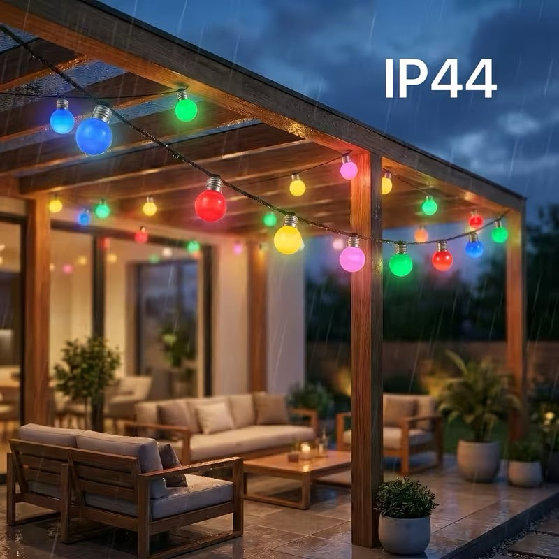 🌴 Guirlande lumineuse solaire multicolore 6,50 m – 30 LED – IP44 – 8 modes d'éclairage