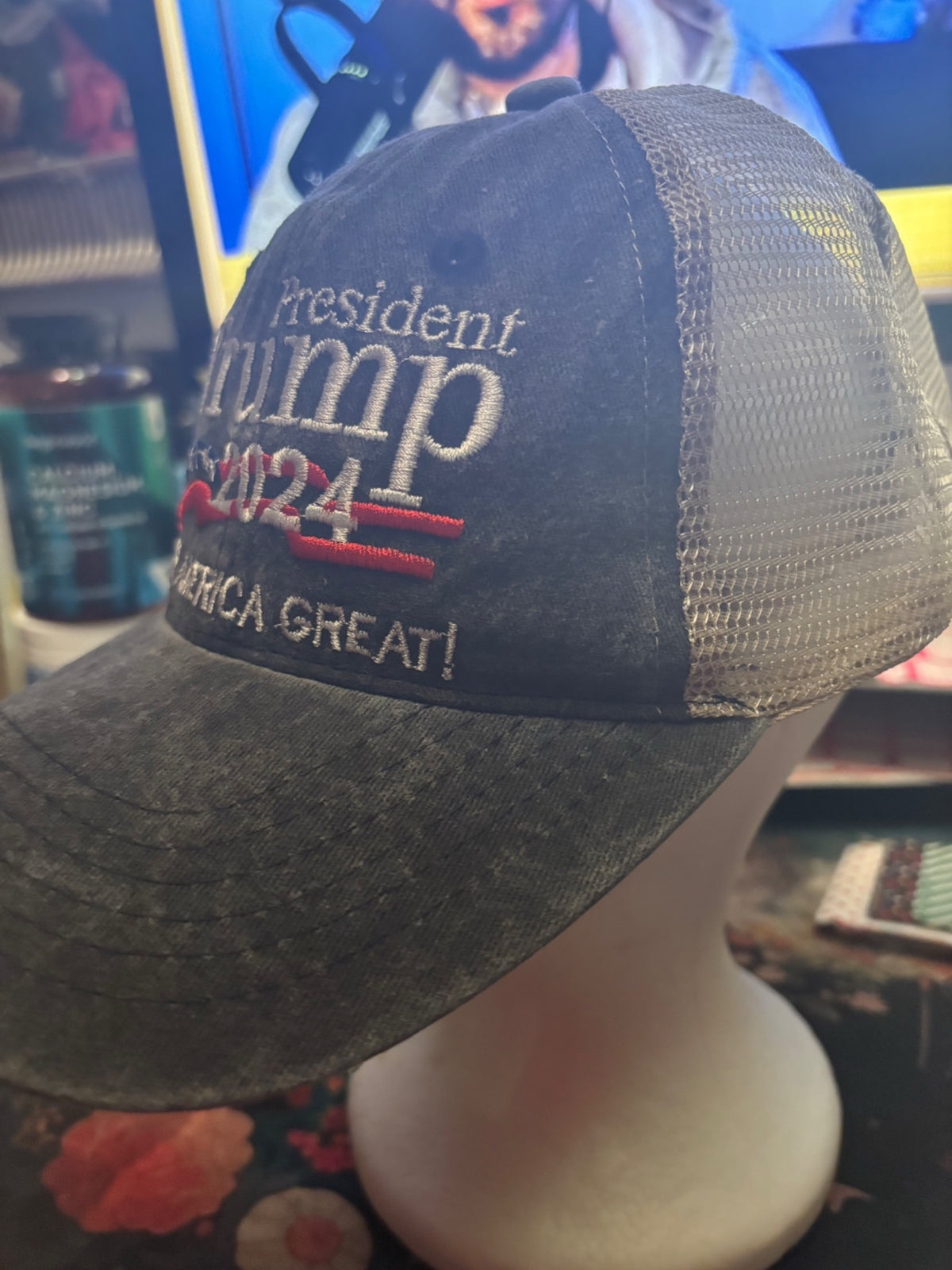 Casquette Trump 2024 Bleu Jeans – Édition Aérée 🇺🇸