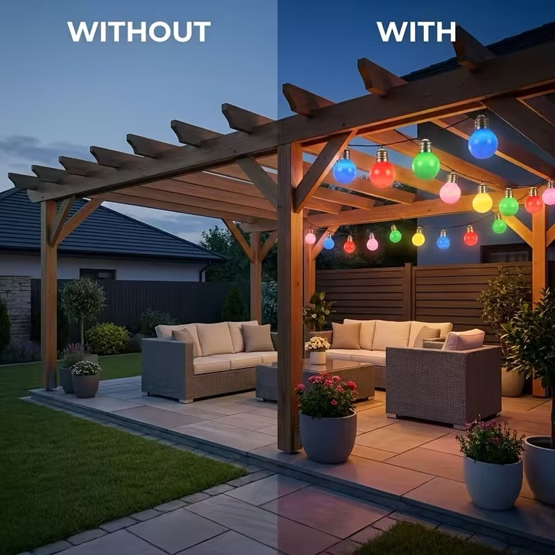 🌴 Guirlande lumineuse solaire multicolore 6,50 m – 30 LED – IP44 – 8 modes d'éclairage