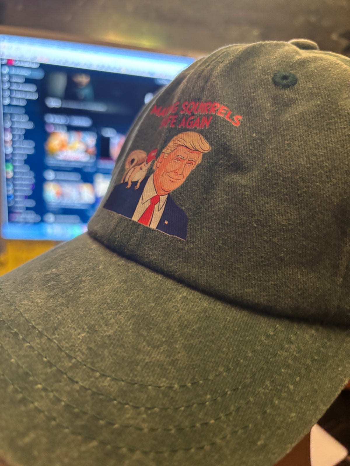 🐿️ CASQUETTE HUMOUR "MAKING SQUIRRELS SAFE AGAIN" 🐿️