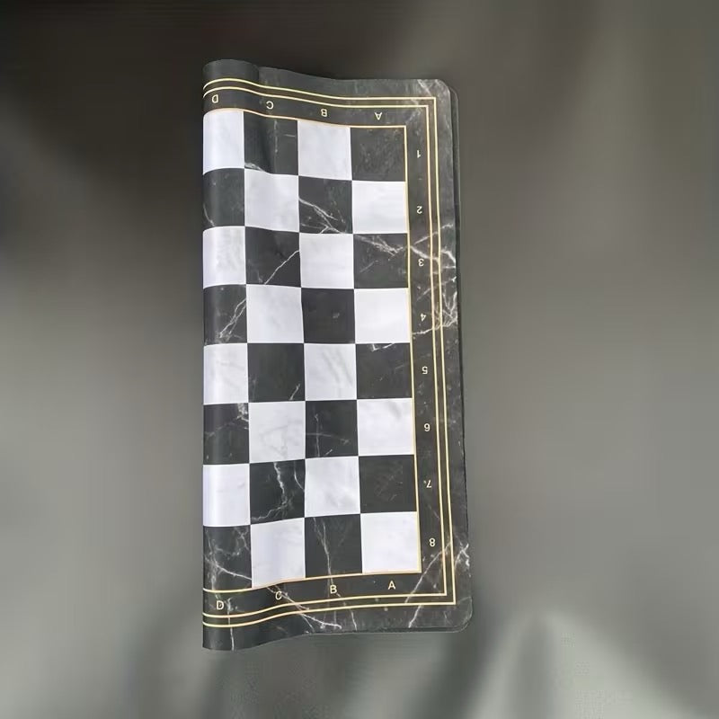 LOT LUXE ÉCHECS + DAMES – TAPIS MARBRE 52 x 52 CM