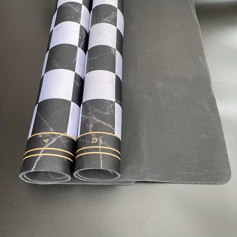 LOT LUXE ÉCHECS + DAMES – TAPIS MARBRE 52 x 52 CM