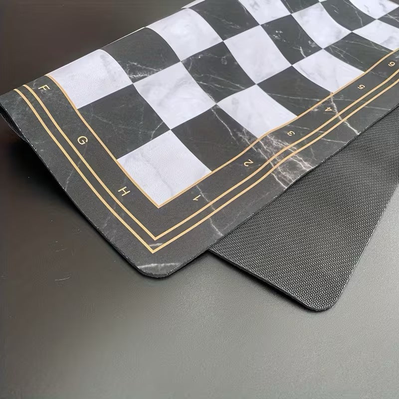 LOT LUXE ÉCHECS + DAMES – TAPIS MARBRE 52 x 52 CM
