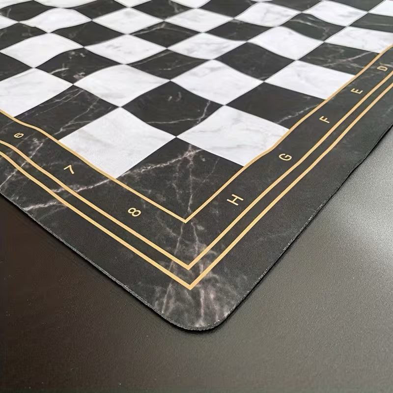 LOT LUXE ÉCHECS + DAMES – TAPIS MARBRE 52 x 52 CM
