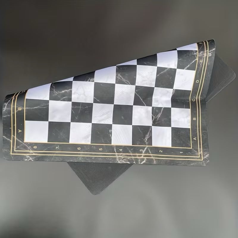 LOT LUXE ÉCHECS + DAMES – TAPIS MARBRE 52 x 52 CM