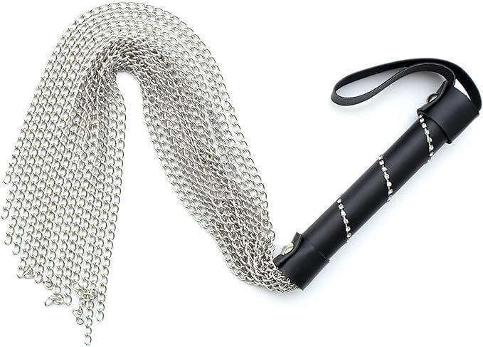✨ FOUET À CHAÎNES MÉTAL & CUIR – STYLE BDSM / DOMINATION ✨