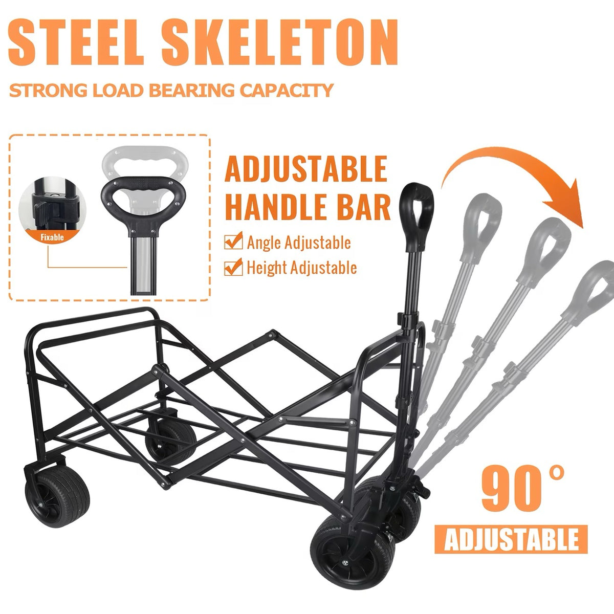 Grand Chariot de Jardin Tout-Terrain Pliable