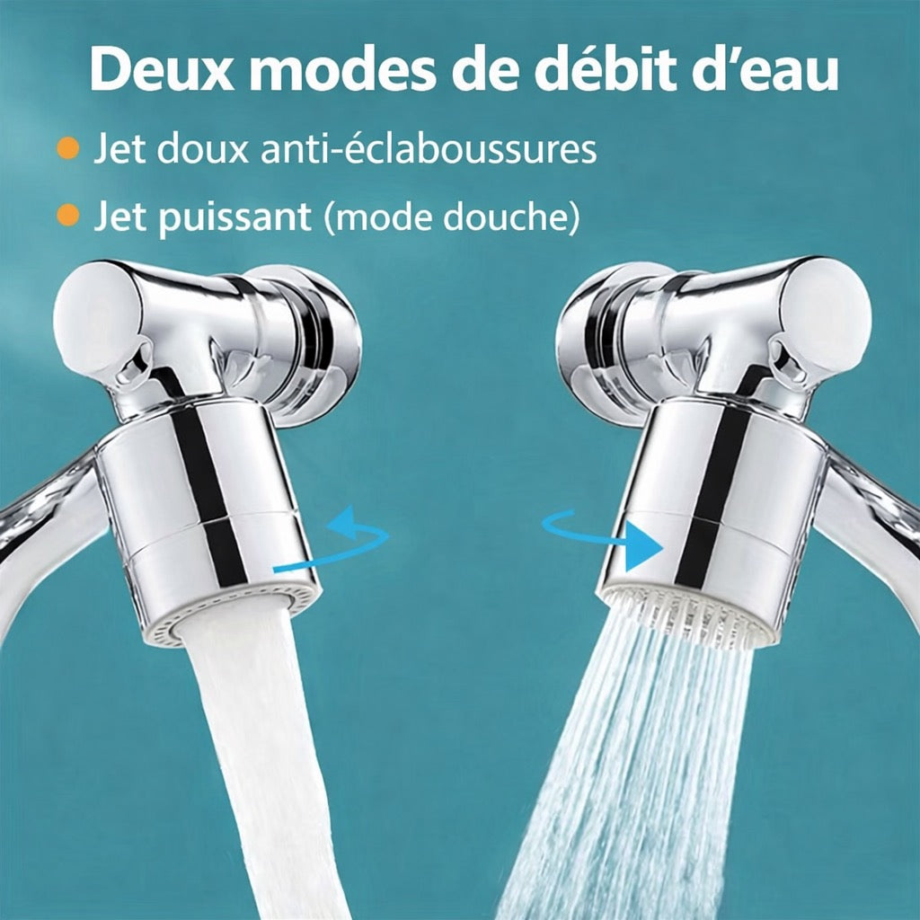 Aérateur de robinet rotatif 1080°