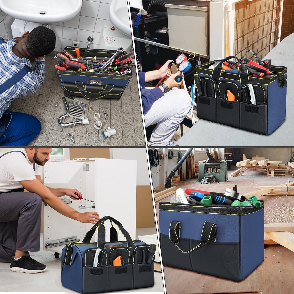 Lot de 2 sacs à outils AIRAJ – 33 et 44 cm (robustes et pratiques)
