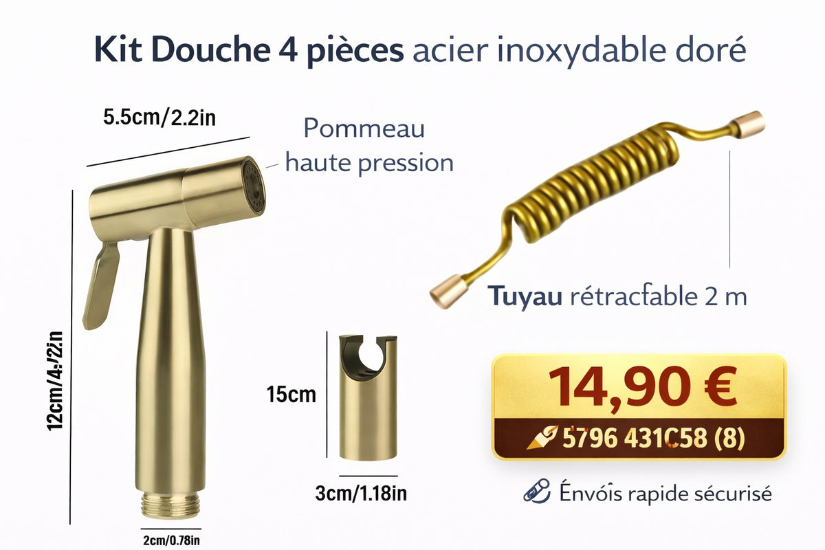 Douchette dorée en acier