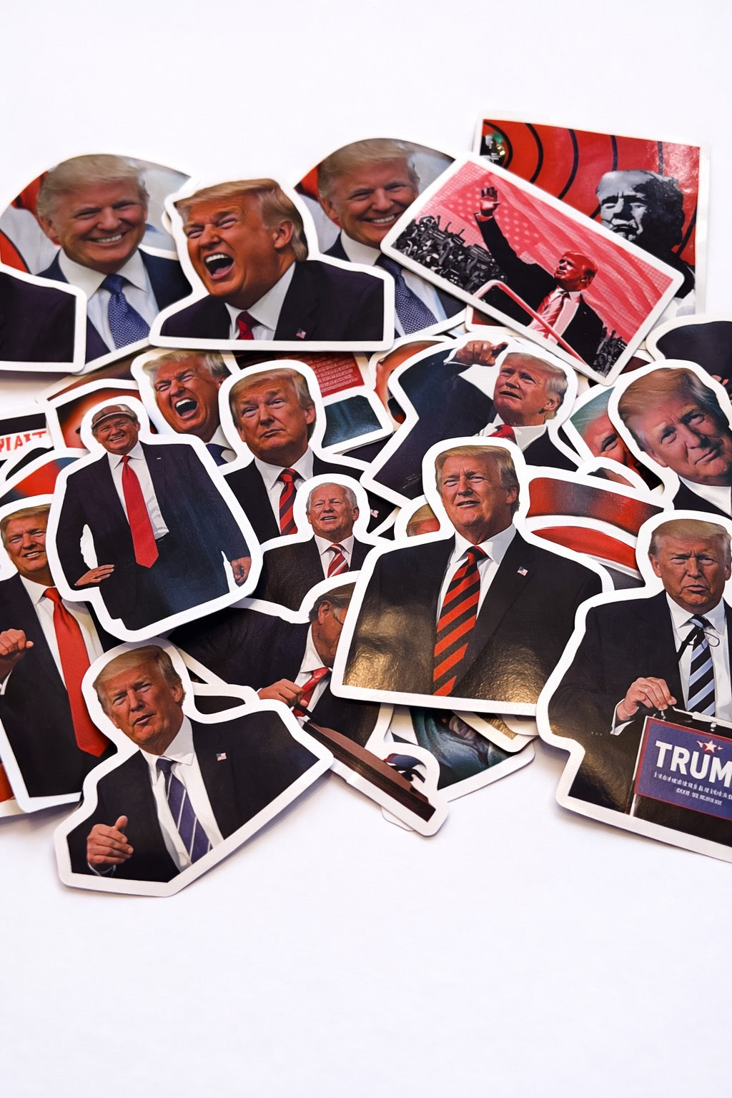 Lot de 50 Autocollants Donald Trump - Stickers Découpés Qualité Glacée
