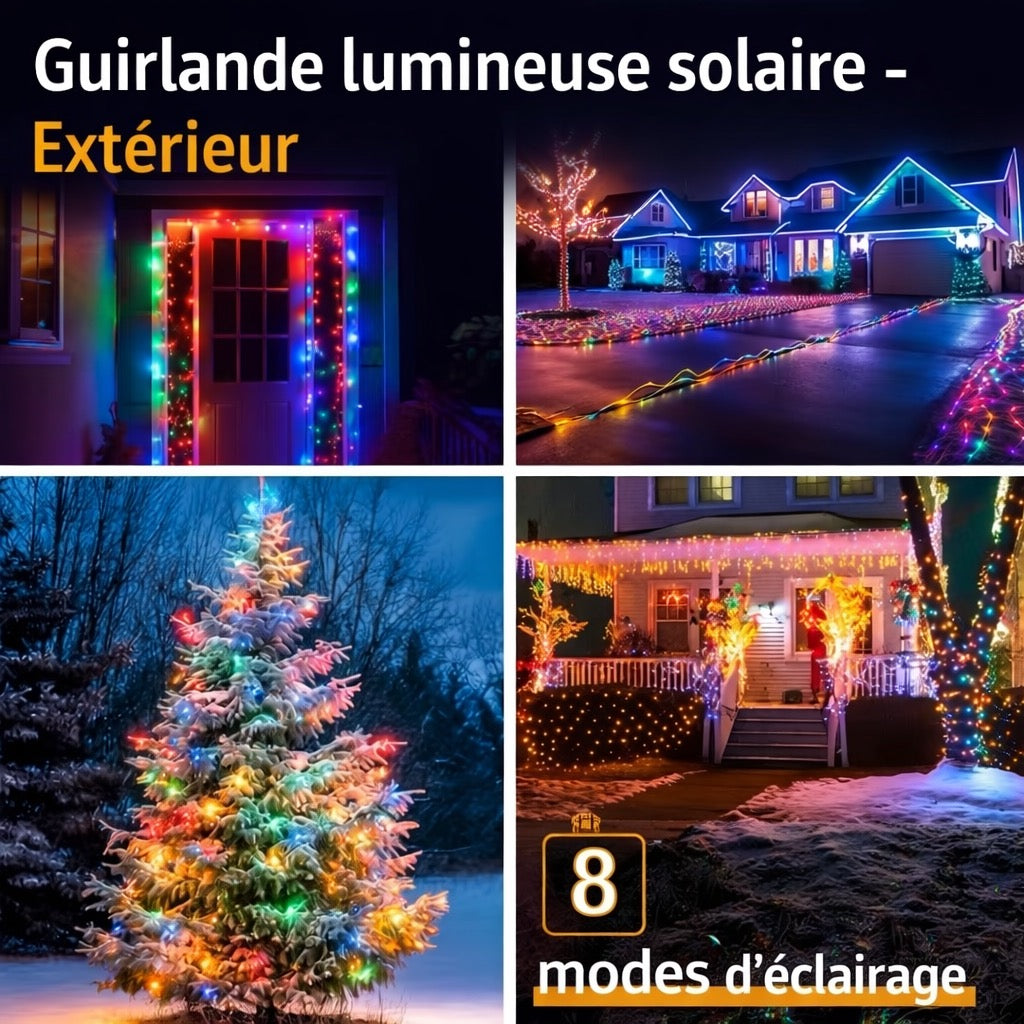 SOLAR-LICHTERKETTE MEHRFARBIG – 12 M – 100 LED