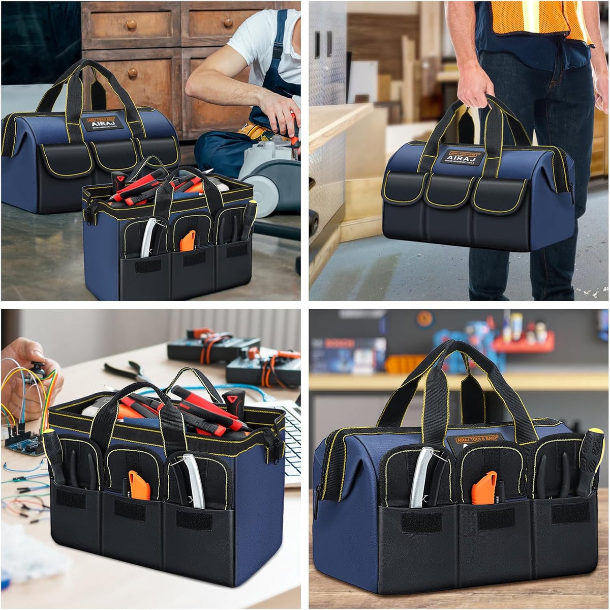 Lot de 2 sacs à outils AIRAJ – 33 et 44 cm (robustes et pratiques)