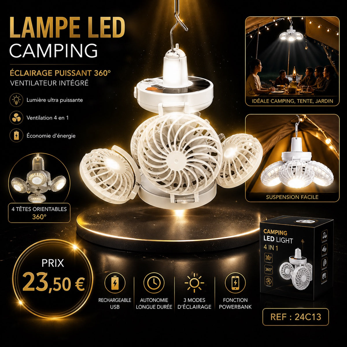 Eclairage ventilateur