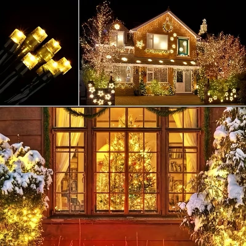 ✨ 2 GUIRLANDES SOLAIRES – 200 LED JAUNE CHAUD ✨