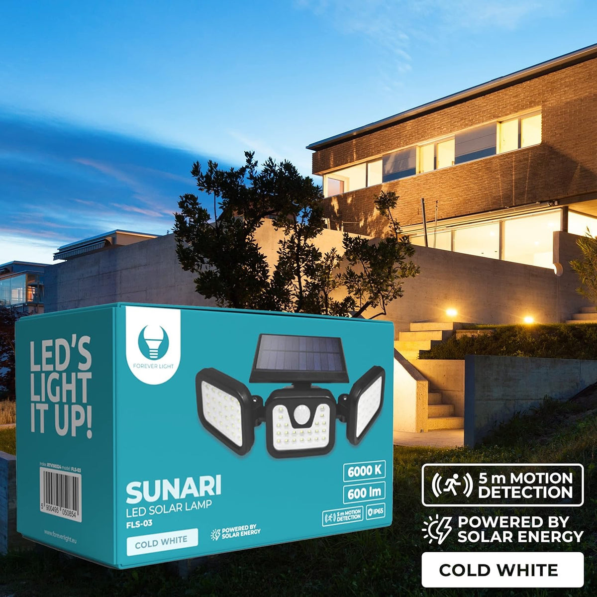 LAMPE SOLAIRE EXTÉRIEUR – DÉTECTEUR DE MOUVEMENT