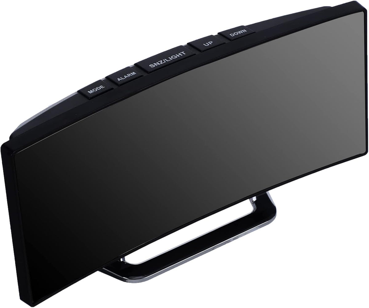 Réveil miroir LED moderne avec affichage courbé
