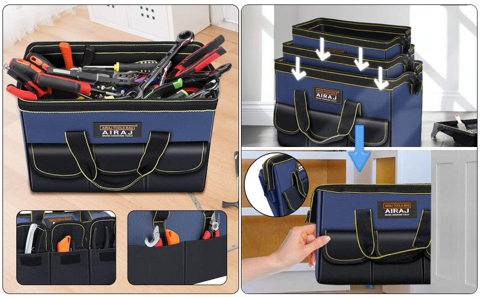 Lot de 2 sacs à outils AIRAJ – 33 et 44 cm (robustes et pratiques)