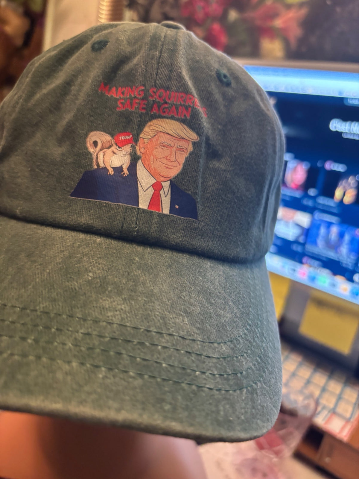 🐿️ CASQUETTE HUMOUR "MAKING SQUIRRELS SAFE AGAIN" 🐿️