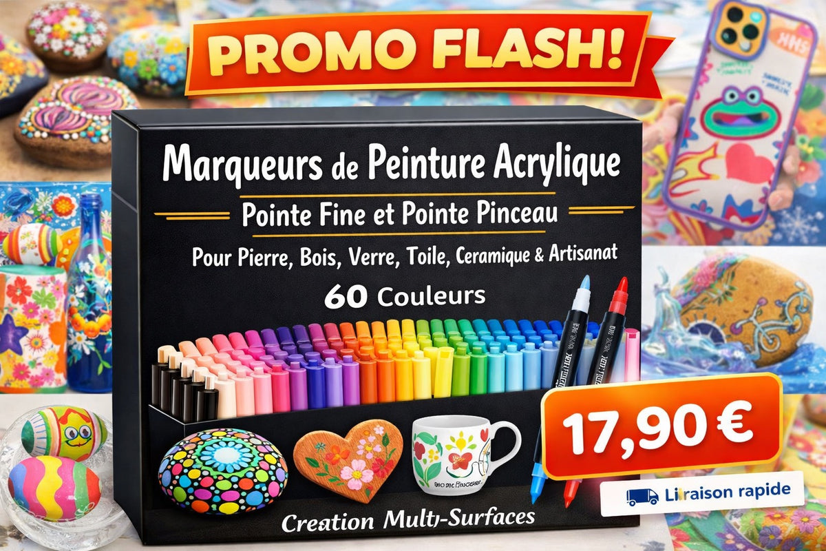 Marqueurs de Peinture Acrylique – 60 Couleurs
