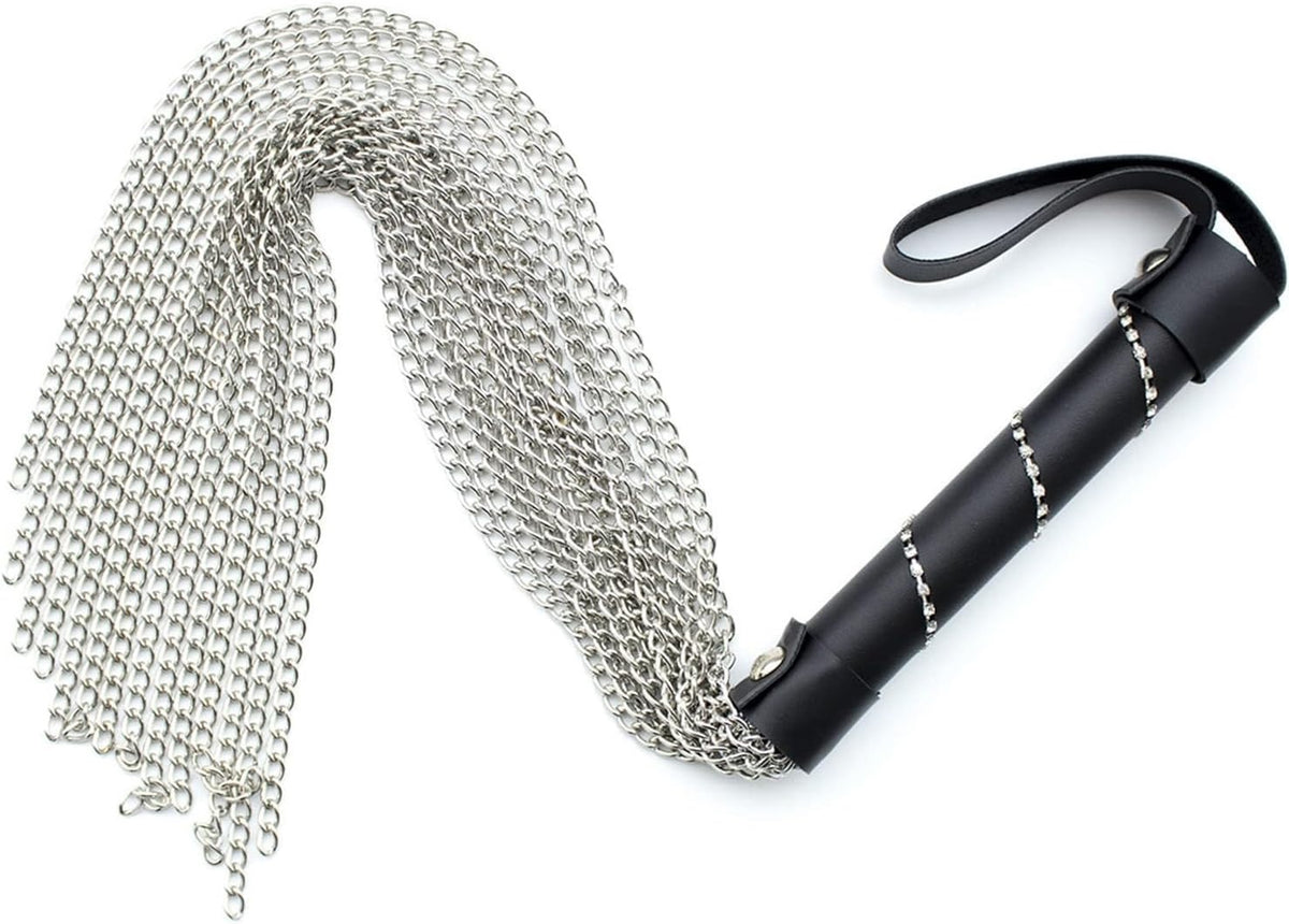 ✨ FOUET À CHAÎNES MÉTAL & CUIR – STYLE BDSM / DOMINATION ✨