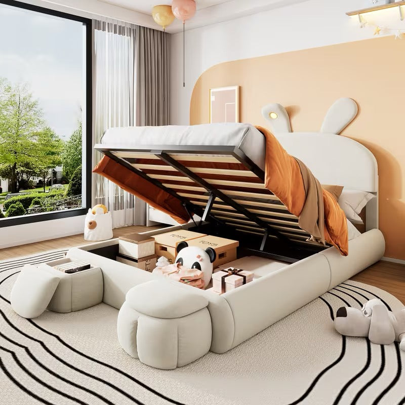 Lit enfant / ado 140x200 velours beige