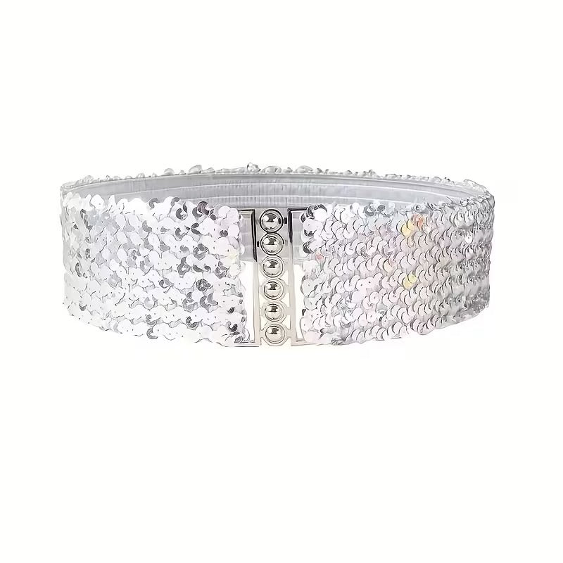 CEINTURE ÉLASTIQUE À PAILLETTES – STYLE GLAMOUR EFFET WOW ✨