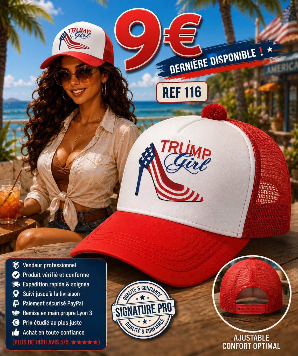 CASQUETTE "TRUMP GIRL" ROUGE & BLANCHE – ÉDITION ORIGINALE 🇺🇸