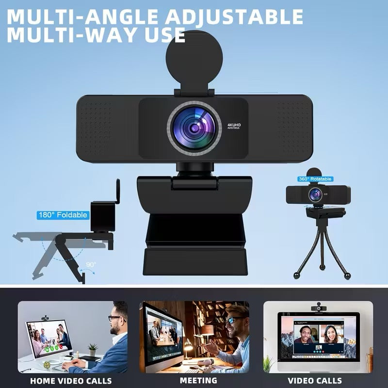 WEBCAM 4K ULTRA HD – AUTOFOCUS – MICRO INTÉGRÉ – CACHE CONFIDENTIALITÉ