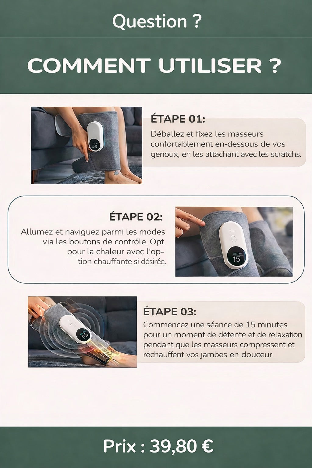 Massage jambes nouvelle génération