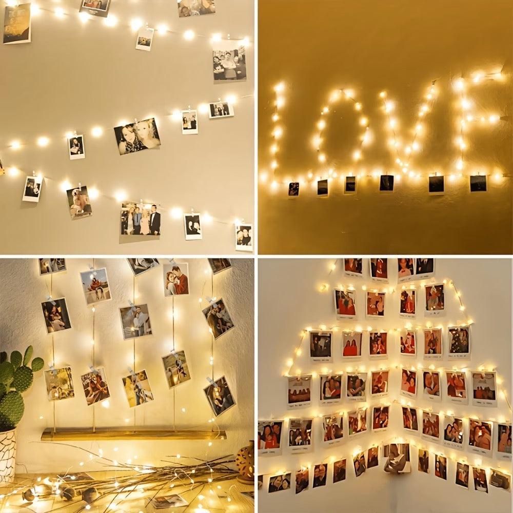 ✨ Guirlande lumineuse à photos – 40 LED &amp; 40 mini pinces ✨