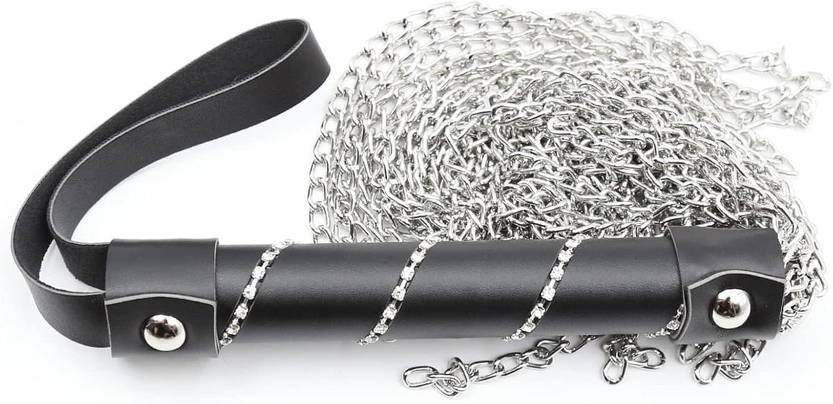 ✨ FOUET À CHAÎNES MÉTAL & CUIR – STYLE BDSM / DOMINATION ✨