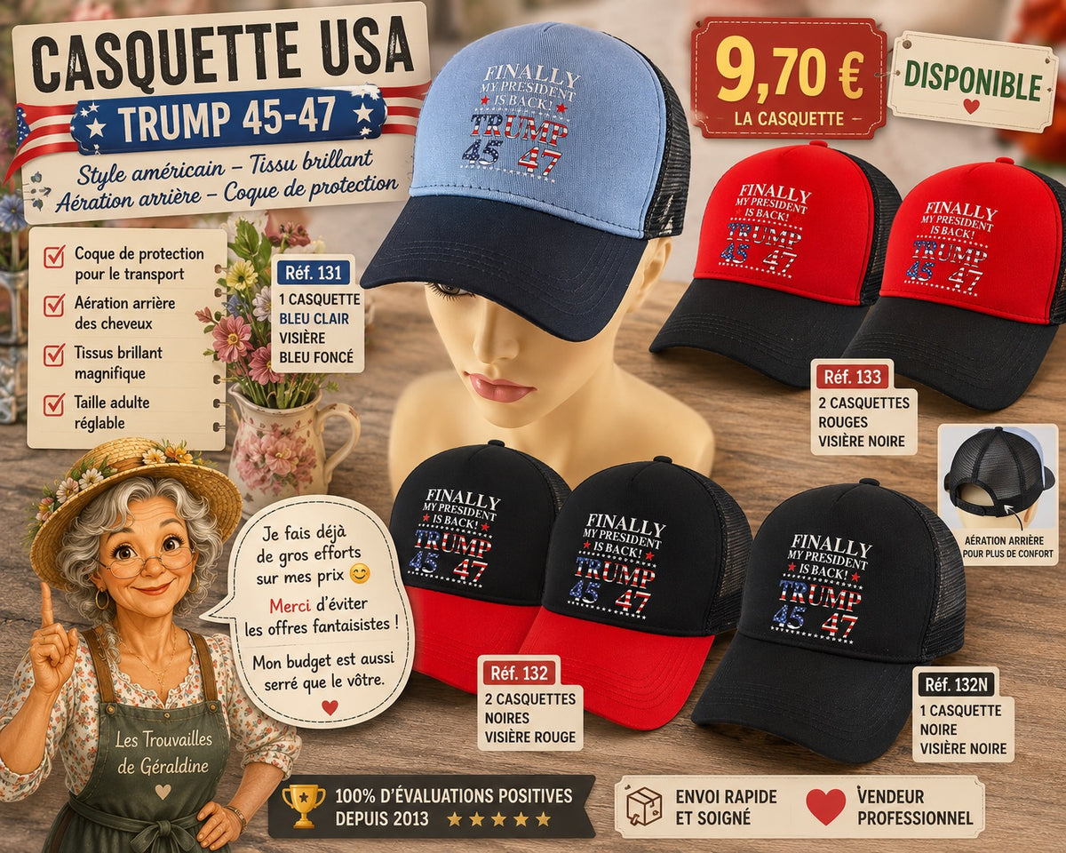 🇺🇸 Casquette USA « Trump 45-47 »