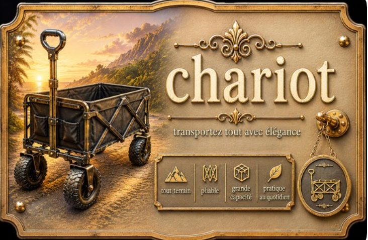 Grand Chariot de Jardin Tout-Terrain Pliable