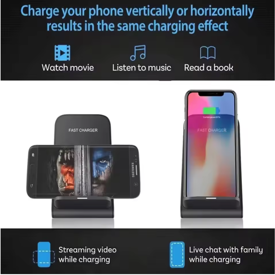 CHARGEUR SANS FIL FAST CHARGE – SUPPORT INCLINÉ