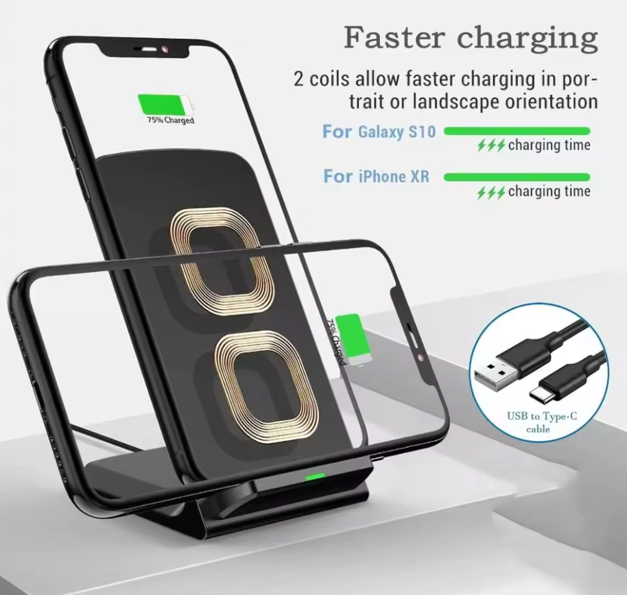 CHARGEUR SANS FIL FAST CHARGE – SUPPORT INCLINÉ