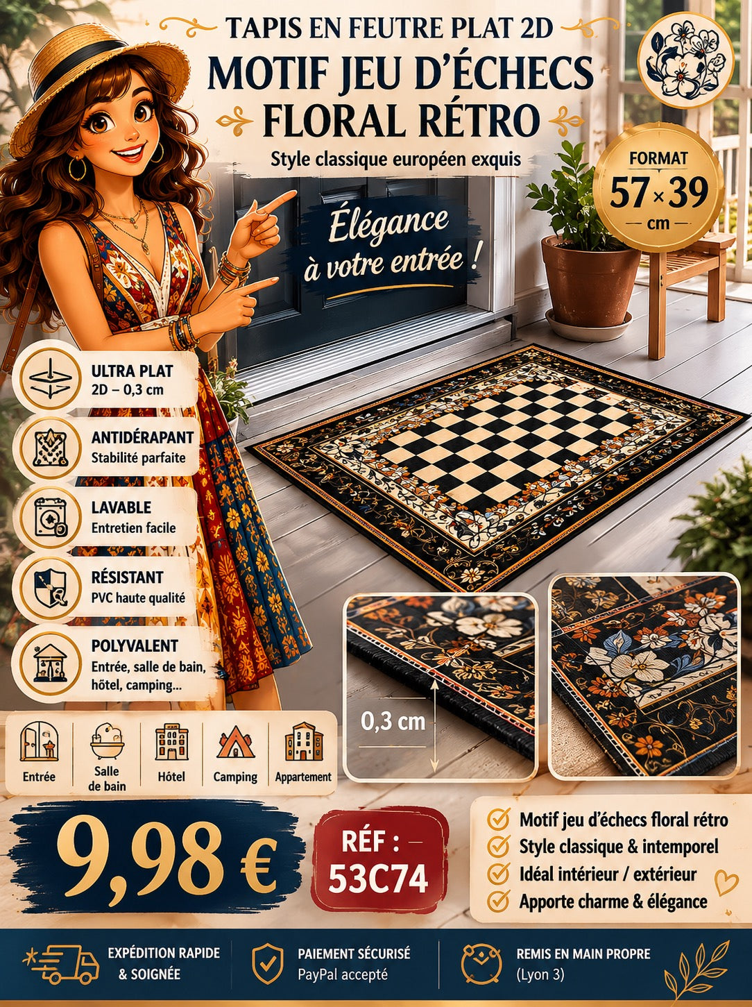 Tapis en forme d'échec