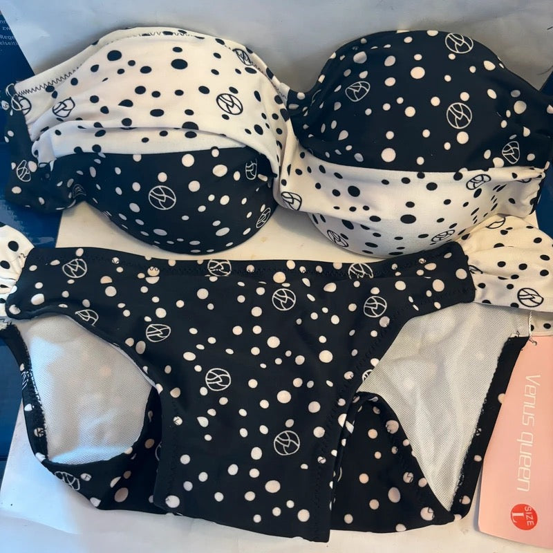 Maillot de bain 2 pièces Noir Blanc – Taille L