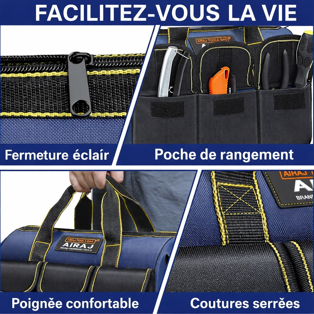 Lot de 2 sacs à outils AIRAJ – 33 et 44 cm (robustes et pratiques)