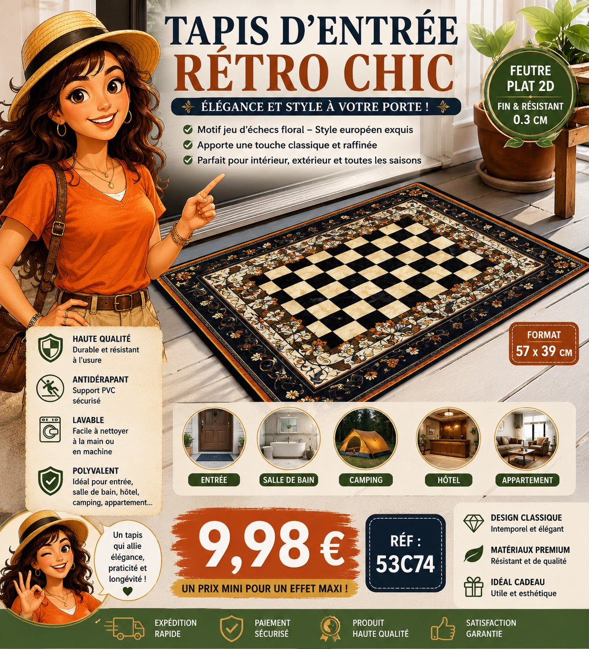 Tapis en forme d'échec