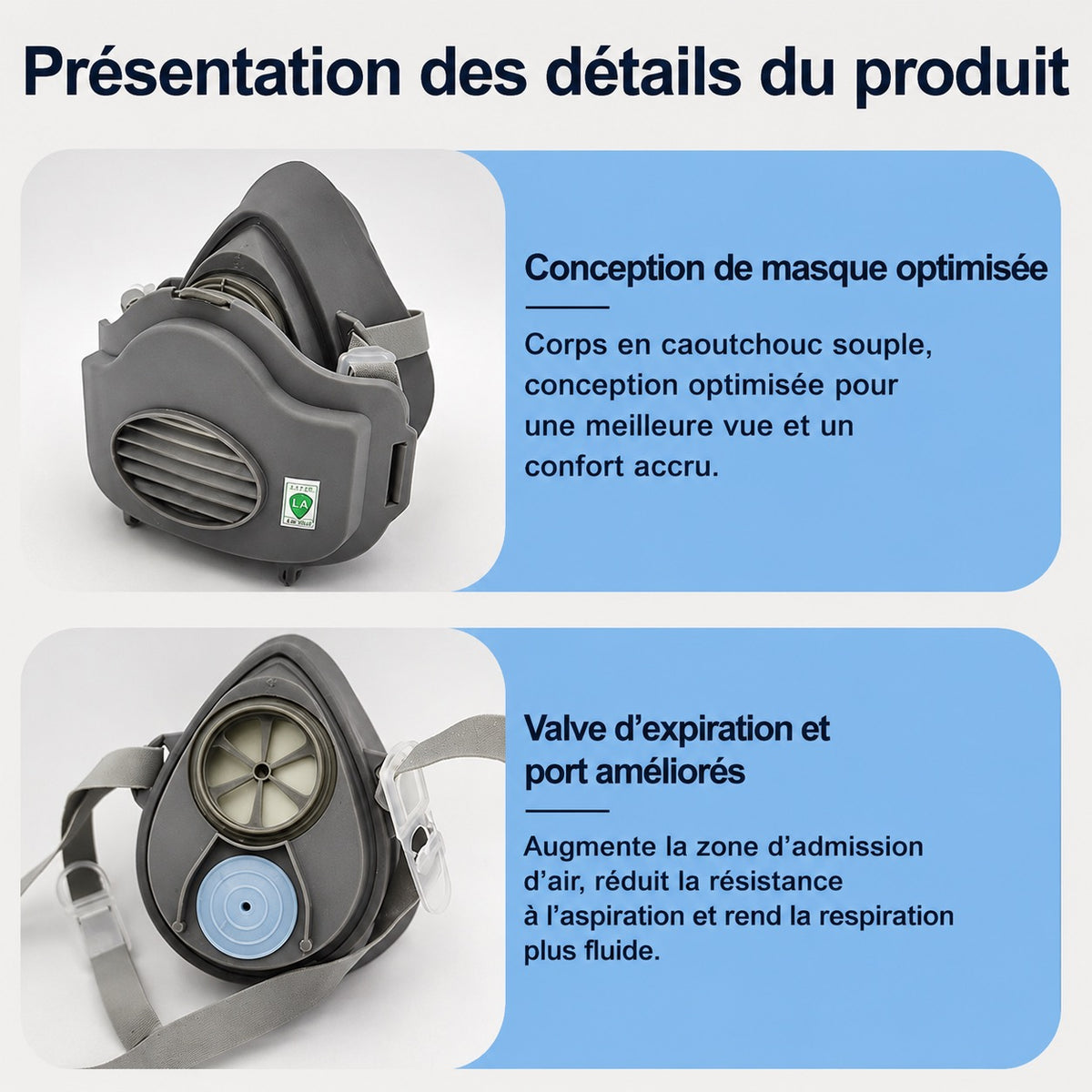 🛡️ DEMI-MASQUE RESPIRATEUR ANTI-POUSSIÈRE