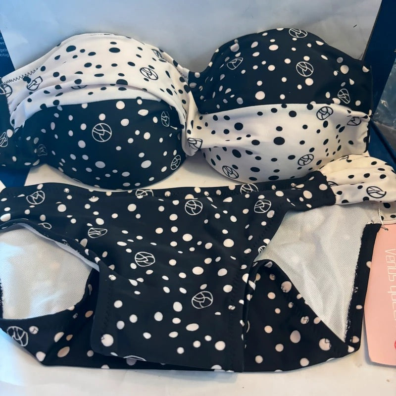 Maillot de bain 2 pièces Noir Blanc – Taille L