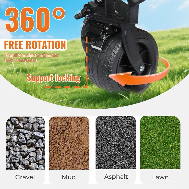 Grand Chariot de Jardin Tout-Terrain Pliable