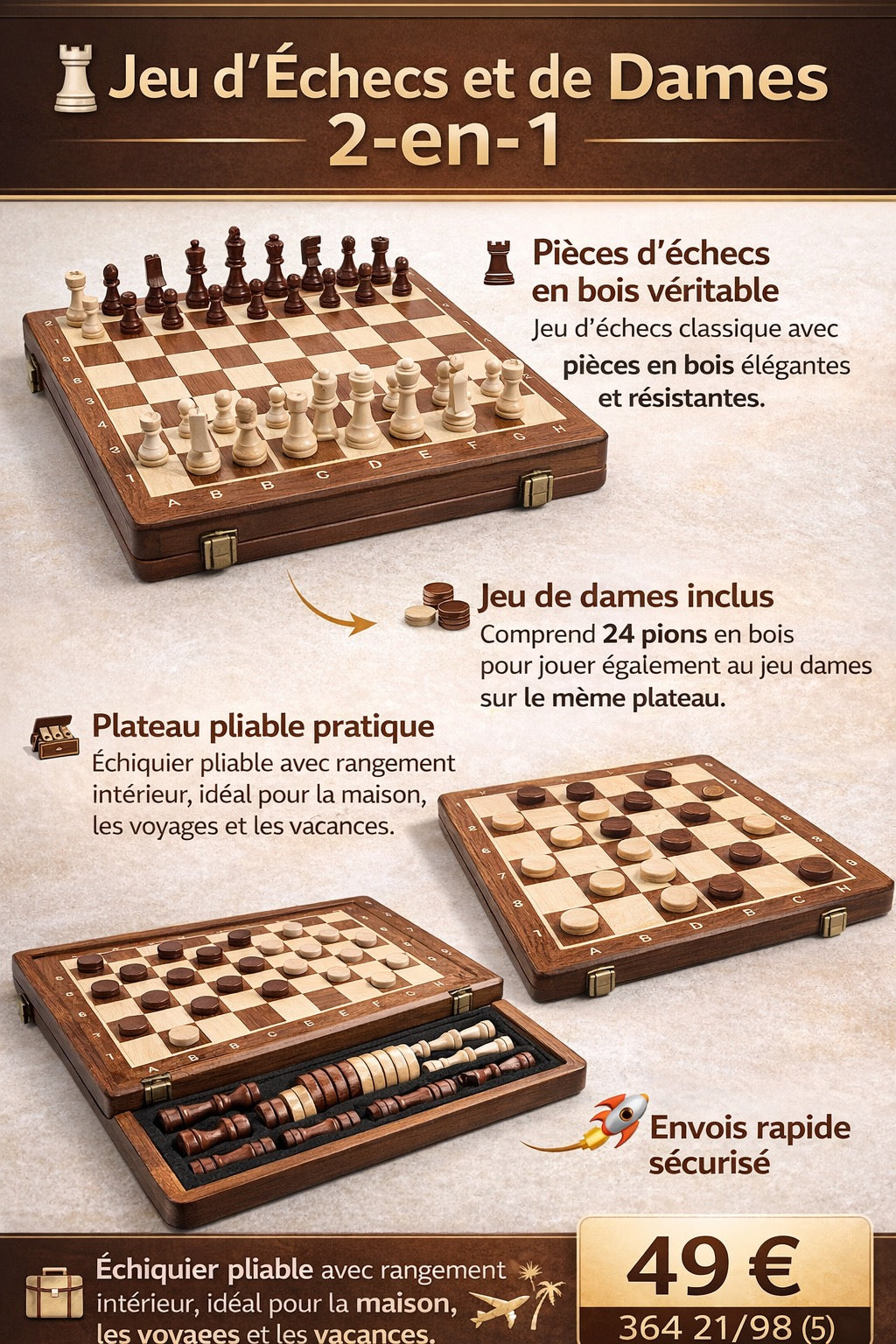Chess and checkers in one box