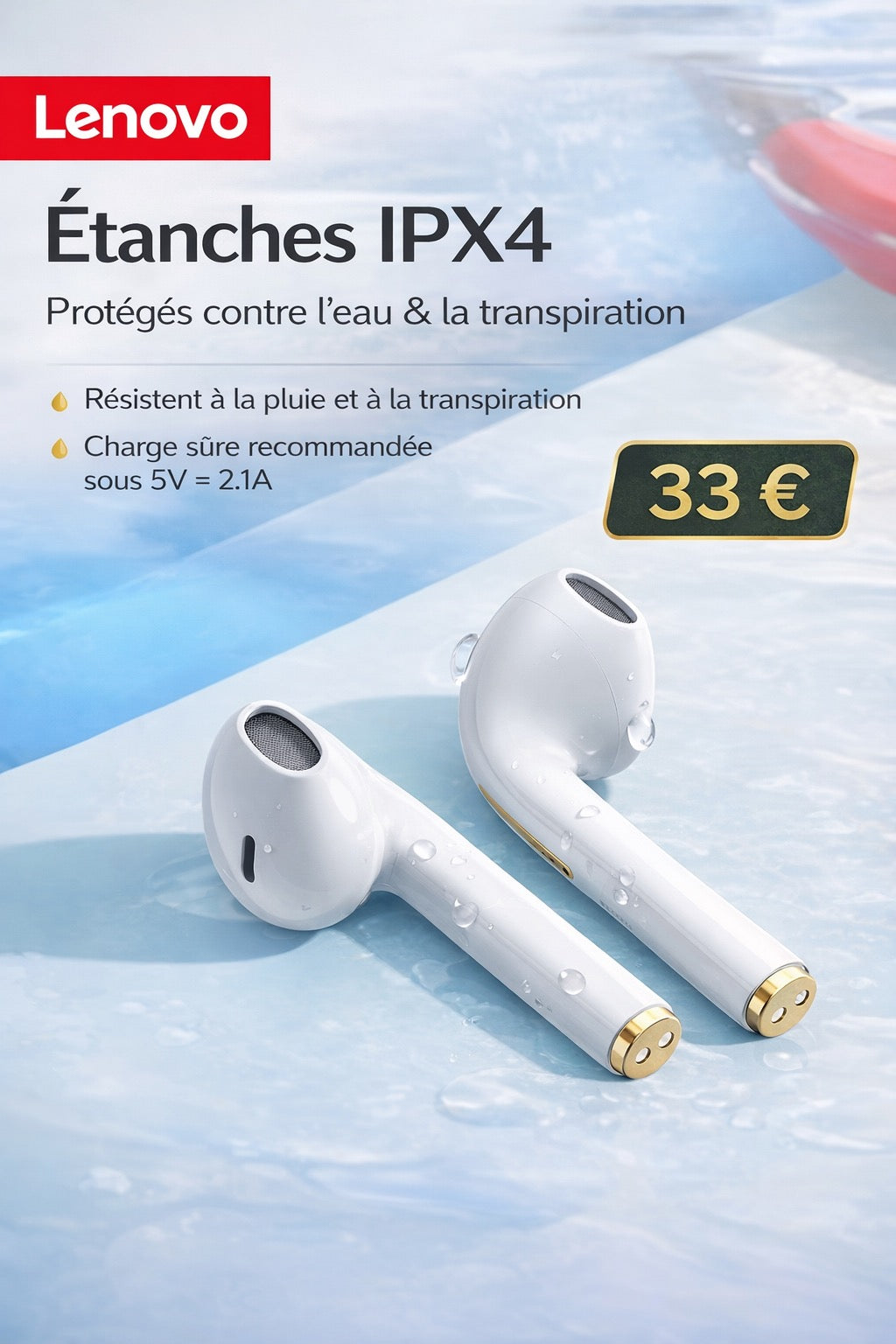 Écouteurs sans fil Lenovo J18