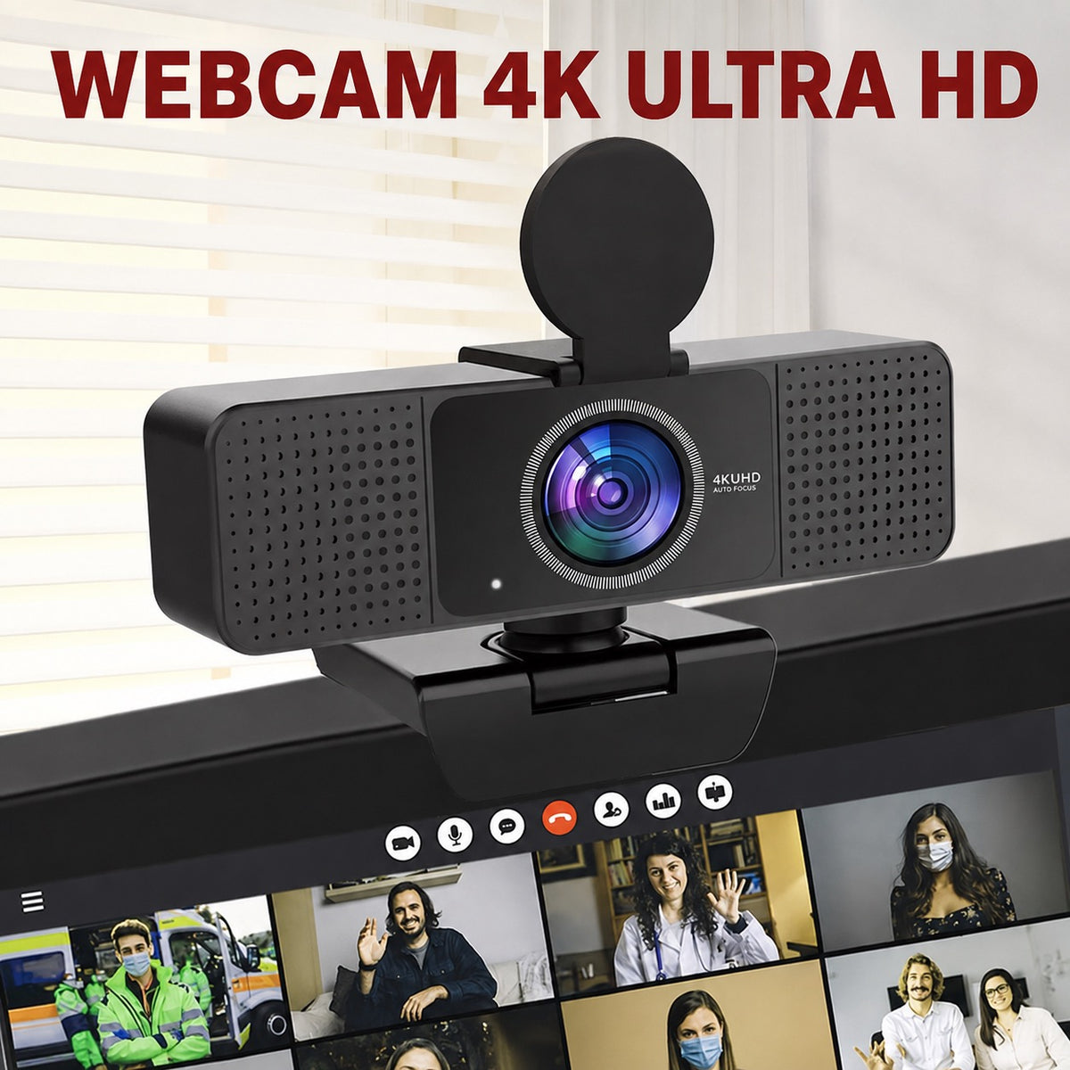 WEBCAM 4K ULTRA HD – AUTOFOCUS – MICRO INTÉGRÉ – CACHE CONFIDENTIALITÉ