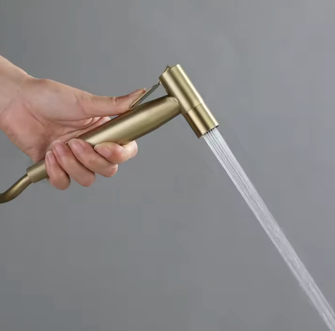 Douchette WC en laiton patiné doré – Flexible 1,50 m