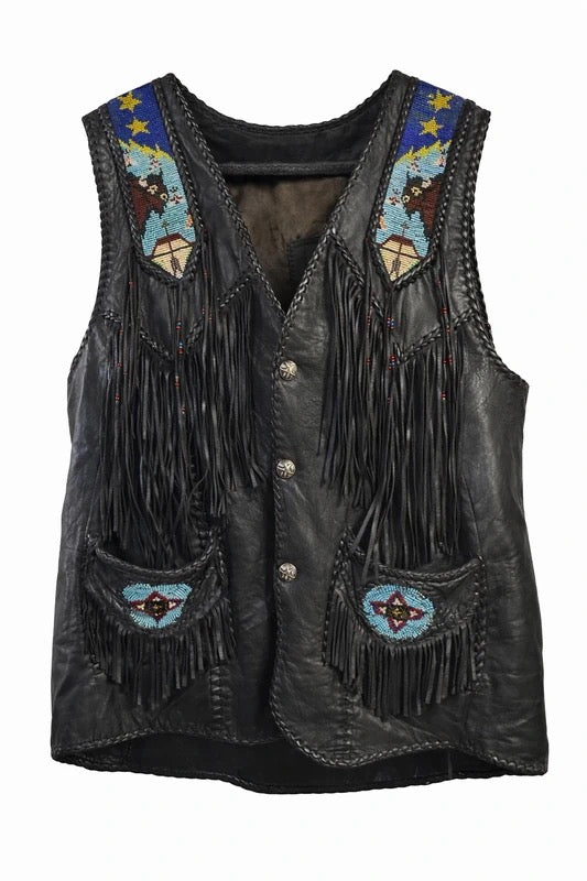 Gilet cuir Western authentique
