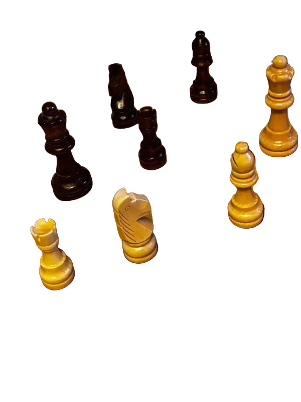 Jeu d'échecs en bois massif premium - Échiquier noyer 40cm
